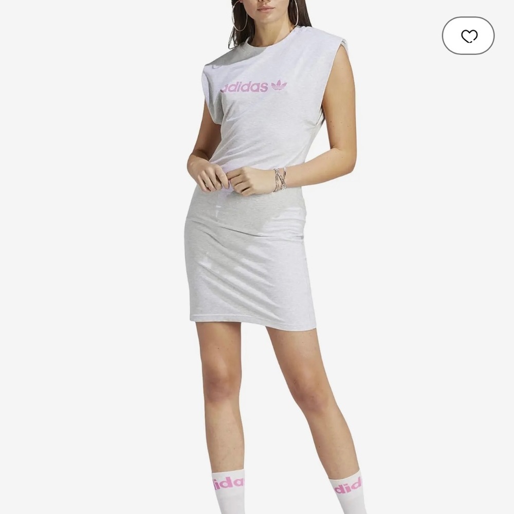 NWT Small Adidas gray and pink muscle shirt dress